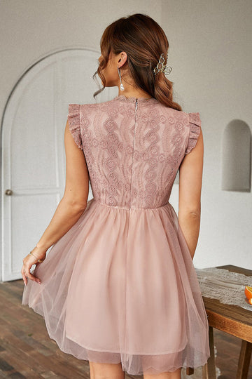 Rosa vestido de cocktail
